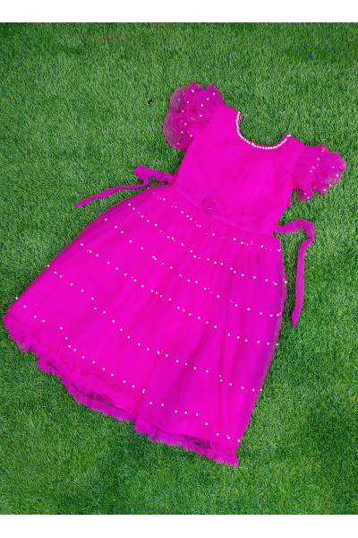 All Over Beads Worked Kids Dress (KR1701)